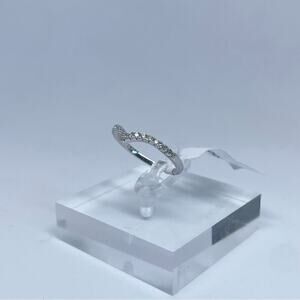 Moissanite Diamond V Band Anniversary Ring GRA Certified 925 18K Finish Size 8